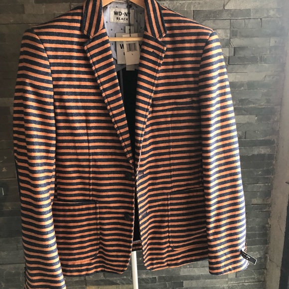 WD.NY  Black Label striped Blazer NWT Large - Picture 3 of 11